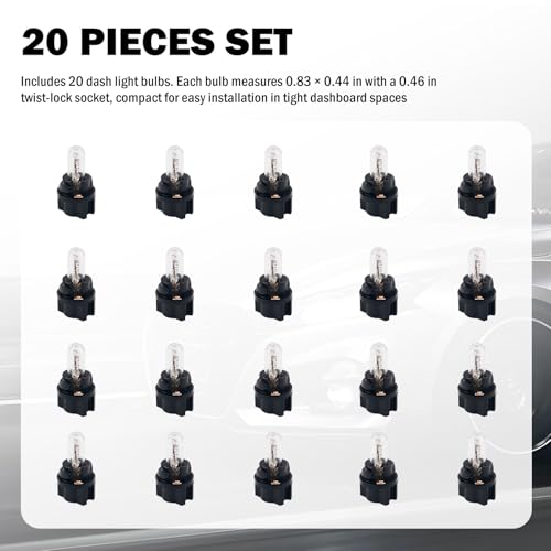 20 piezas de foco halógeno T5 para tablero de auto miniatura 6