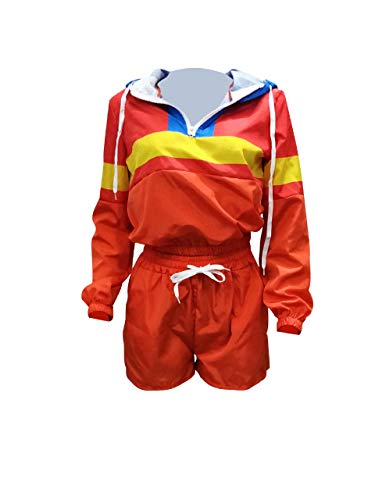 Eosiedur Women 2 Piece Outfits Tracksuit Windbreaker Pullover Jacket Crop Top Hoodies Pants Set #TOP2