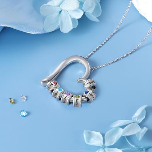 Jewelstruck Personalized Mothers Necklace with Birthstone Custom Names Necklace Family Gifts for Women Mom Wife Nana Mothers Day Gift Ideas Christmas4