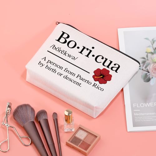 JXGZSO Boricua Definition Cosmetic Bag Latina Puerto Rican Gift Puerto Rico Flower Lover Gift Puerto Rico Gift Puertorican Gift (Boricua Bag)3