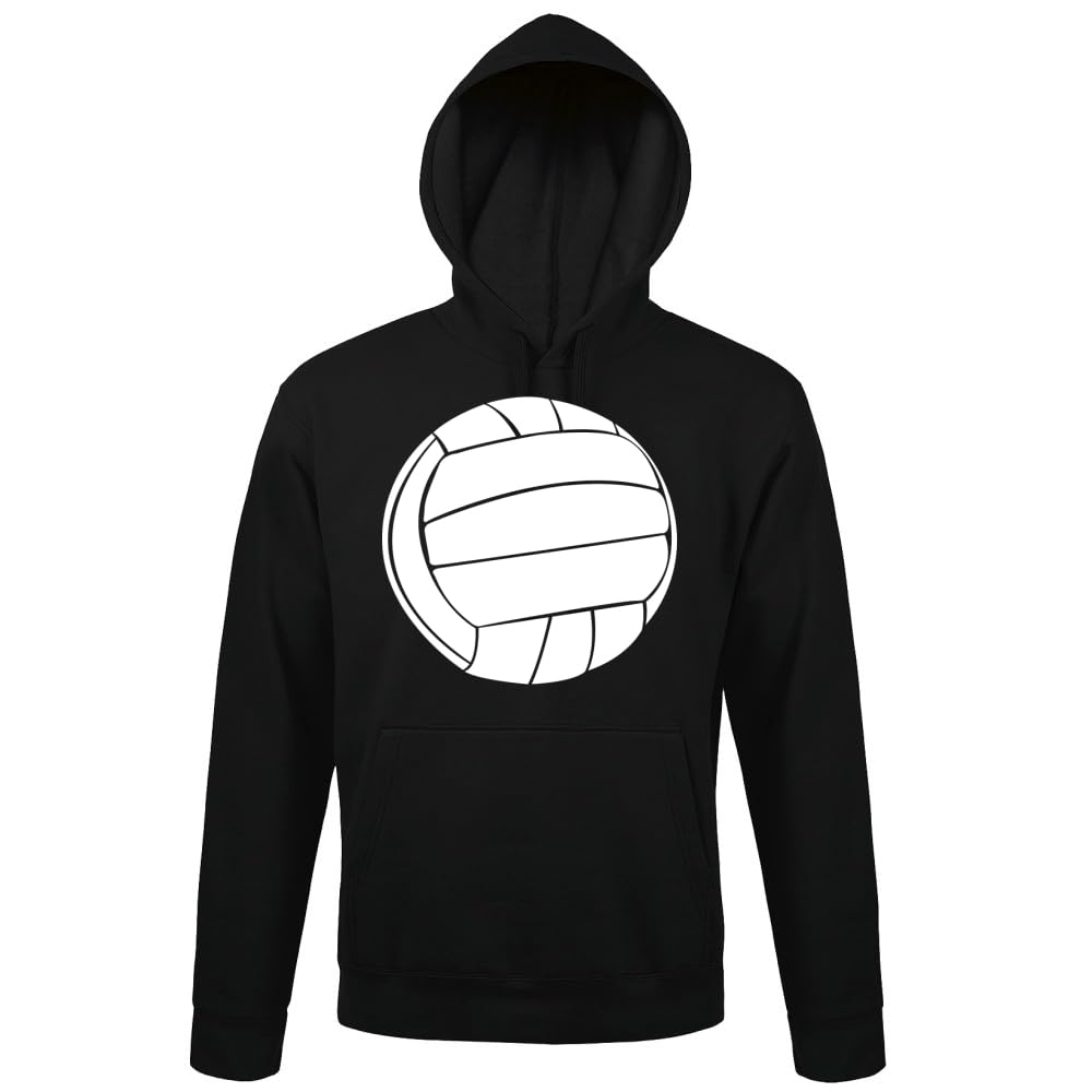 Stara piłka nożna ze skóry, męska bluza z kapturem, czarny, 4XL