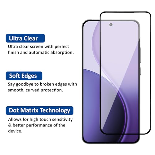 Image of AIBEX Tempered Glass for Oppo Reno 14 Pro 5G | 9H Hardness | Anti-Glare & Anti-Fingerprint | Water Resistant | Edge-to-Edge Full Screen Protector | Bubble-Free Installation