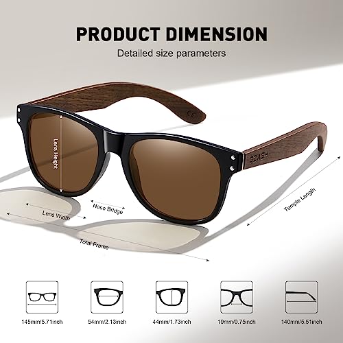 Black walnut | polarizing sunglasses for both men and women | 100% UVA/UV protection | polycarbonate material frame3