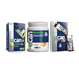 UCAN Pineapple Edge, Orange Energy Powder, & Chocolate Almond Bars - Sugar Free Pre Workout Powder f