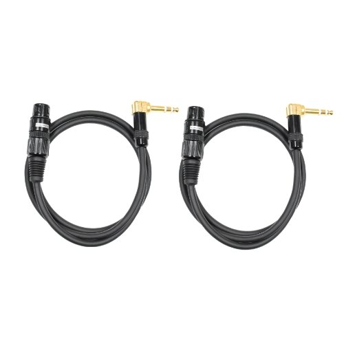 Audio2000 s C20 1 4 Inch TRS Right Angle to XLR Female Cable (6 Feet 2 Pack)