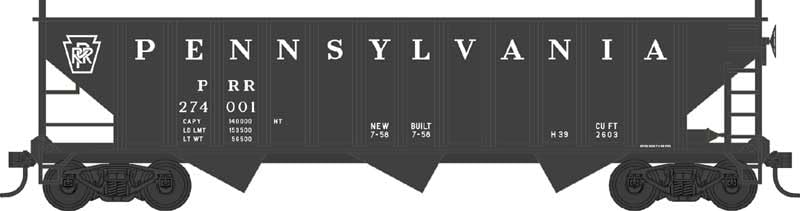 Bowser HO Scale 70-Ton 12-Panel 3-Bay Hopper Pennsylvania/PRR (Keystone) #274001