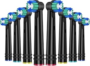 REDTRON Ersatzbürstenköpfe für Oral B, 8 Pack Zahnbürstenköpfe für Oral B Braun, Classic Precision Clean Bürstenköpfe Fit Professional Care, Vitality Pro Smart Genius Series und mehr, Schwarz