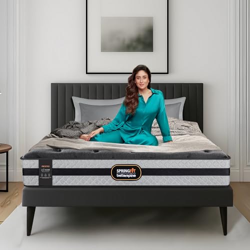 Image of Springfit BetterSpine Restio 8 Inch Orthopedic Memory Foam Mattress | Airflow Transition Foam with 3 Zone Layer Technology Medium Firm Comfort | 5 Years Warranty | Queen Size (72x60x8)