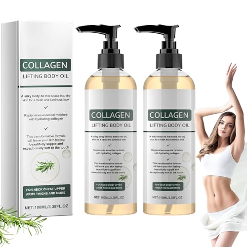 Collagen Lifting Body Oil, 2PCS Collagen Lifting & Firming Körperöl, Körperöl Straffend Feuchtigkeits & Pflegend Hautöl Massageöl zur Verbesserung der Hautelastizität, Reduziert Feine Linien