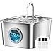 BalimoPet Cat Water Fountain for Drinking: 2.6L Stainless Steel Cat Water Fountain, Multiple Filtration Pet Water Fountain, Built-In Led, Ultra Silent with 3 Sponges and 3 Filter