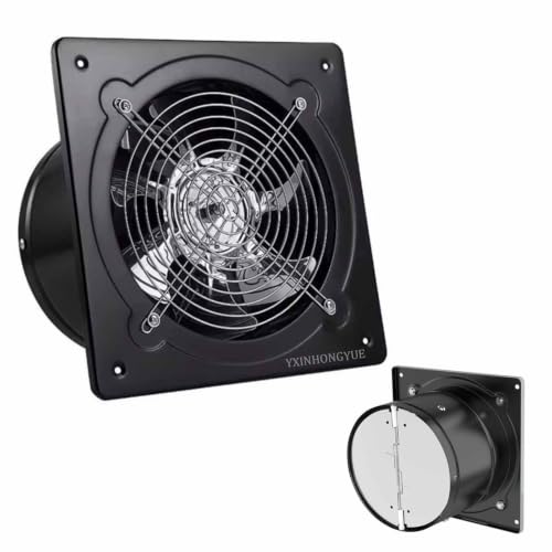 Ventilador axial para sótano con protección contra agua de 6 a 7 pulgadas | superficie con pintura anti óxido fácil de limpiar, estructura con persiana automática que simplifica la ventilación diaria miniatura 1