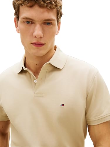 Image of Tommy Hilfiger Men's Short Sleeve Polo Shirts in Classic Fit with Stretch and Organic Pique Cotton