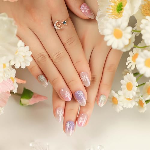 Christmas Press on Nails Short Oval