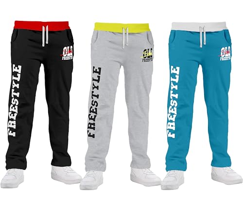 Image of KYDA Kids Boy's 100% Cotton Printed Regular Fit Track Pants - Pack of 3