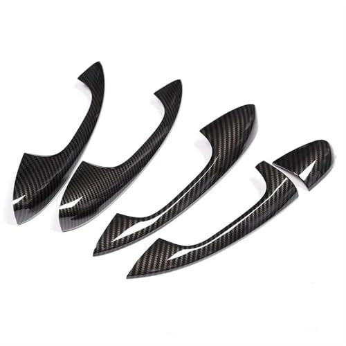 Cubierta de manija para Benz W205 W213 X253, pegatinas de coche en fibra de carbono y cromo LHD