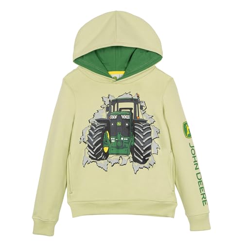 John Deere Tractor Little Boys Fleece Pullover Hoodie Khaki Green 6