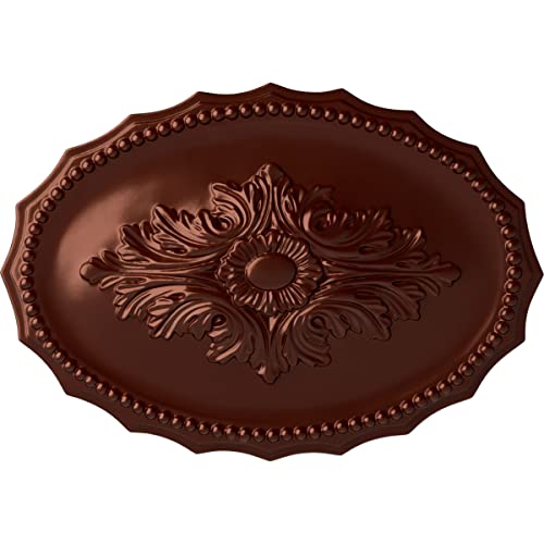 Ekena Millwork CM16OXACS 16-7/8" x 11-3/4" x 1-1/2" Oxford Ceiling Medallion, Antique Copper