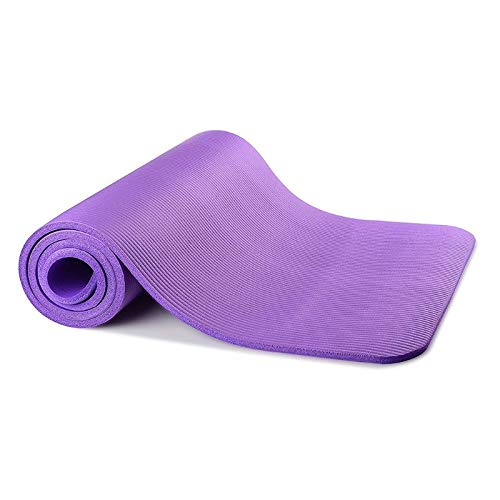Esterilla Yoga 1 Juego de esterilla Yoga Extra gruesa 1cm, cojín Fitness for Pilates, almohadilla ejercicio antideslizante, equilibrio alta densidad, 183cm largo