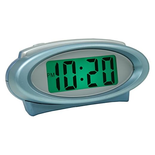 Equity by La Crosse Super Glow Backlight 30330 Digital Alarm Clock with Night Vision Technology, Blue, 4.75