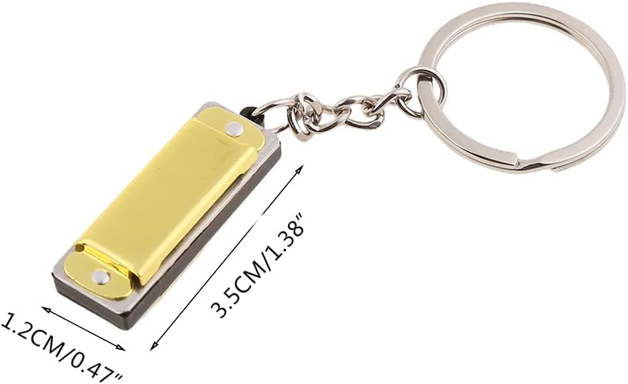 Harmonica Keychain Special 8 Tone 4 Holes Harmonica Keychain Harmonic Keyring Keys Holder Bag Pendant Musical image 3