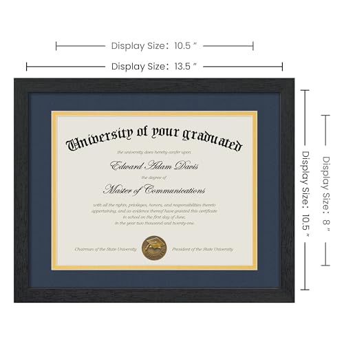 Image of upsimples Diploma Frame with HD Glass, 11x14 Black, 1 Pack
