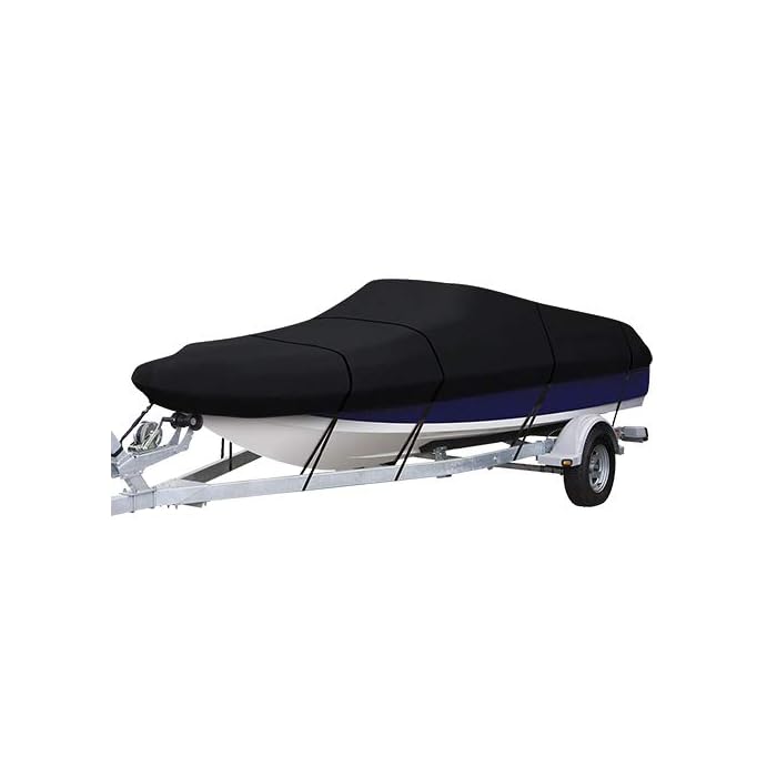 Buy LEADALLWAY Heavy Duty Boat Cover, 600D PVC Coating Trailerable