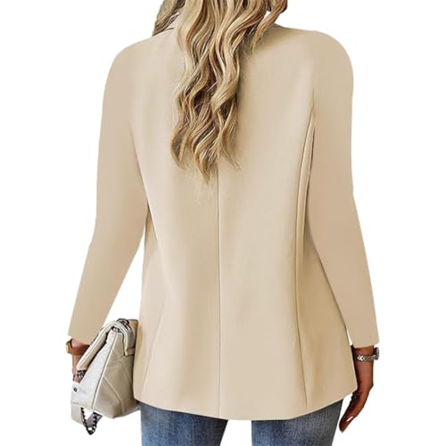 2024 Women's Blazer Casual Bussiness Blazers Long Sleeve Button Jacket Solid Lapel Suite Jacket with Pockets4