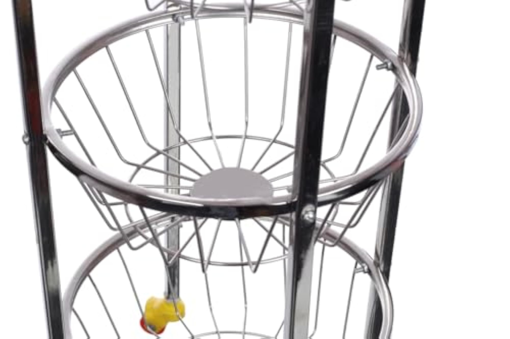 3 Layer Stainless Steel Oval Vegetable Stand Trolley Rack