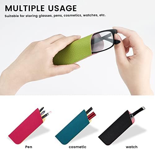 molshine Portable Leather Sunglass Case,Soft Eyeglass Pouch,Eyewear Sleeve for Folding Eyeglasses,Reading Glasses,Small Sunglasses