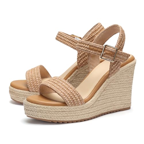 Image of VICKI.VICKI Women's Platform Sandals Wedge Ankle Strap Open Toe Sandals