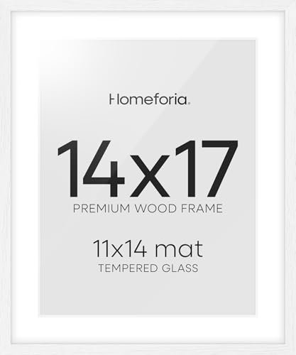 Homeforia 14x17 White Wood Frame with Mat