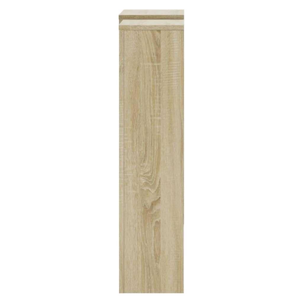 Revestimiento para radiador de roble Sonoma, 205 x 21,5 x 83,5 cm, con estante, moderno diseño de láminas, material de madera duradera para salón, baño o sótano, fácil montaje, soporte de