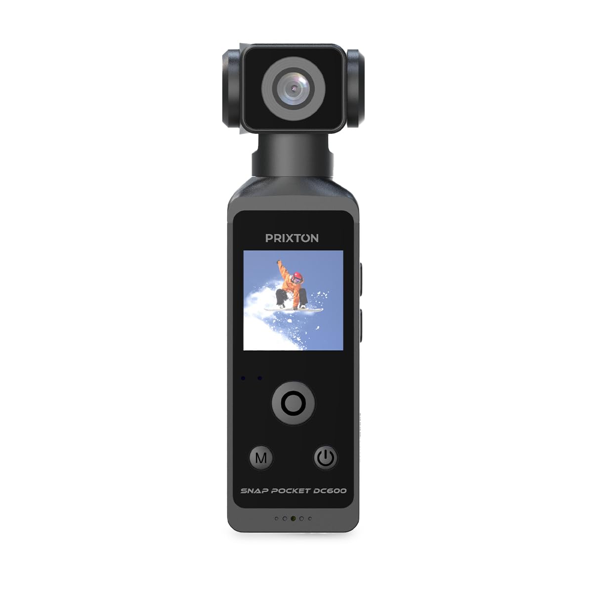 PRIXTON Cámara Vlogging WiFi Snap Pocket, Cuerpo Giratorio 270º, Pantalla 1.3", Resolución 5K y 50MP, Estabilización Avanzada EIS, Carcasa Sumergible 30 Metros, Autonomía 1.5h, Tarjeta SD hasta 256GB