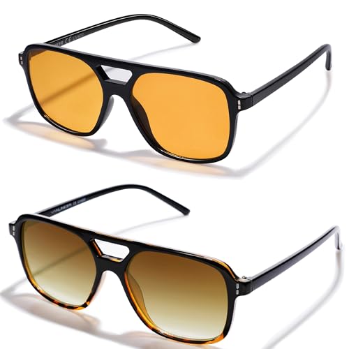 Image of VANLINKER Retro Vintage 70s Square Aviator sunglasses for women men VL9611X