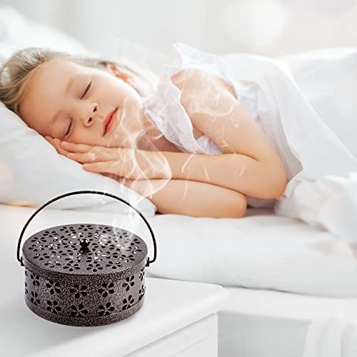 Hibekol Bronze Mosquito Coil Holder - Incense Coil Burner - Indoor Outdoor Camping Use Portable Coil Holder - Incense Burner Holder 6 Inches Diameter #TOP4