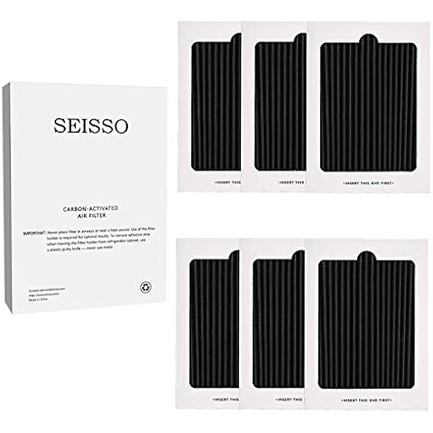 SEISSO 6 Packs Carbon Activated Refrigerator Air Filter Replacement Compatible with Frigidaire and Electrolux 242047801, 242047804, 242061001 Cover