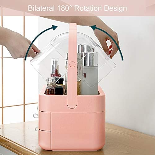 LZDMY Makeup Organiser Storage Drawers,Cosmetic Organisers Acrylic, Skincare Organiser for Dresser & Bathroom, Dust-Proof Waterproof (Pink)