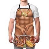 Générique Tablier de Cuisine Fantaisie pour Homme, Humoristique et Sexy, Réglable, Cadeau Rigolo, Barbecue, Style Musclé