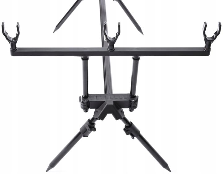 NECO Line Pro X Rod Pod – Karpfen Rutenständer für 3 Ruten – höhenverstellbar 27,5–55 cm, teleskopisch 65,5–115,5 cm – inkl. Transporttasche – Schwarz