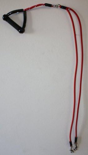 Super Coupler Bungee, walk multiple dogs tangle-free - for dogs between 20 and 50 lbs - this leash will make walking two dogs at once so much easier - 54 inches long with a built-in swivel that prevents the tangling of leashes - 2 X 54" - Red