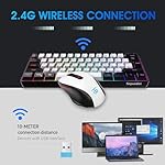 Snpurdiri 2.4G Wireless Gaming Keyboard and Mouse Combo, Include Mini 60% Merchanical Feel RGB Backlit Keyboard, Ergonomic Vertical Feel Small Wireless Mouse(Black and White) - Image 2