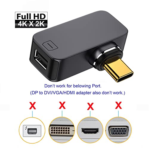 NFHK Magnetyczny kątowy typ USB-C typu C na MINI DP DisplayPort konwerter monitora adapter 4K 2K 60 Hz do telefonu i laptopa