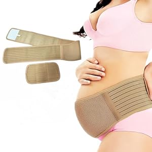 Breathable Belly Band Pregnancy Support Adjustable Maternity Support Belt with Extra Extender Provide Pregnancy Belly Support Lightweight Relieve Waist Back and Pelvic Pain