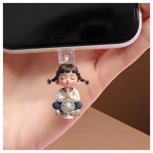 Cute Girl Meditating Dust Plug Acrylic Charms for electronic products,Type-C Charging Port Dust Plugs Pendant Compatible with E-Reader Phone Tablet, Gift for Christmas, Birthday, Anniversary Day