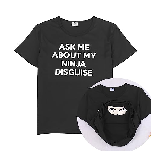 Boys Girls Short Sleeve Shirts Ask Me About My Ninja Disguise T-Shirt Summer Casual Soft Cotton Tee for Kids 6