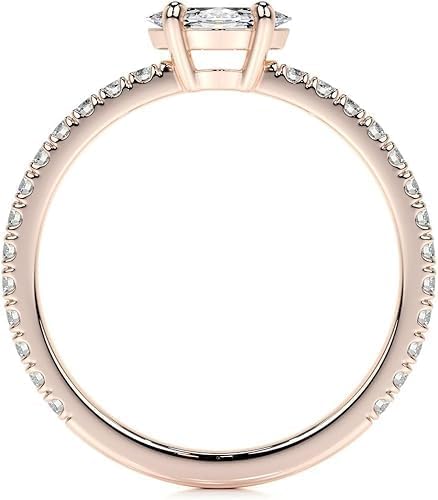 0.60 Ct Marquise Cut Moissanite Wedding Band for Women, East-West Unique Matching Ring, 4 Prong Set, 925 Sterling Silver / 10K 14K 18K Solid Gold, Stackable Engagement Anniversary Ring