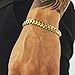 Cuban Link Bracelet for Men Women ,14k Real Gold Plated Miami Cuban Bracelet , 6-18mm Width ,8/8.5/9 inch Length Stainless Steel Bracelet,Stainless Steel Fashion Jewelry Bracelet- Send Gift Box(Father Day Birthday Valentine's Day Christmas Gifts) (14k 10mm, 8.5 inches)