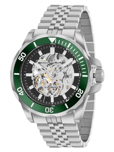 Image of French Connection See Through Black Round Dial with Stainless Steel Strap Automatic Watch for Mens - FCA22NSM