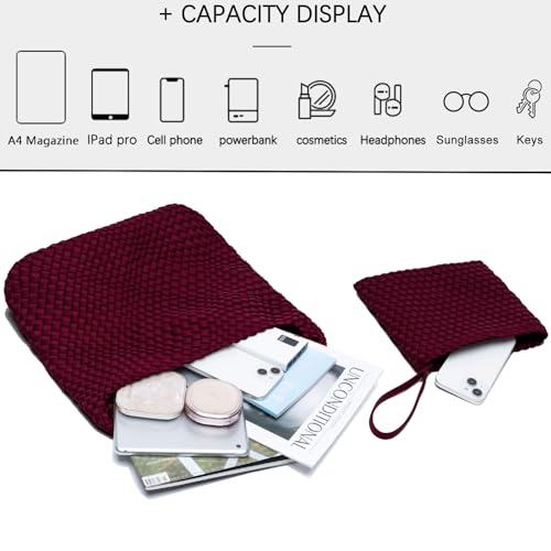 JINMANXUE Woven Purse for Women, Neoprene Top-handle Shoulder Bag, Hobo Tote, Travel Handbag, Wrist Bag For Work Shopping4