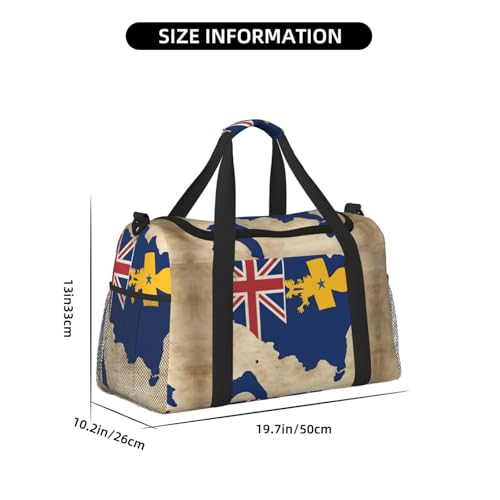 Niue flag map01 print Travel Duffle Bag Gym Bag for Women,Puffer Tote Bag,Weekender Overnight Bag Organizer4